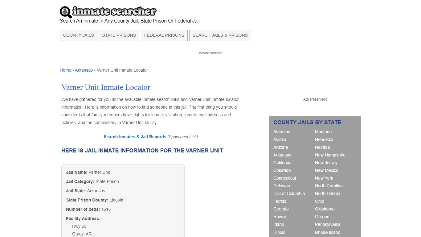 Varner Unit Inmate Locator - Inmate Searcher